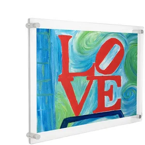 Cadre photo mural en acrylique transparent, en perspex, transparent et suspendu, 8x10 pouces, 8x12 pouces