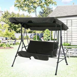 Fauteuil balançoire de patio moderne Sunte pour 2/3 personnes, balançoire extérieure avec auvent, balançoire de véranda avec coussin épais amovible et auvent convertible - Product Image 3