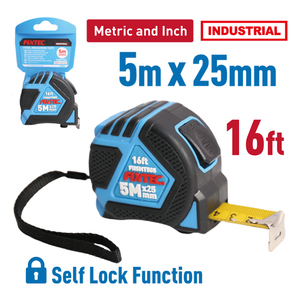 FIXTEC Regla de construcción de herramientas de alta resistencia 3m/5M/7,5 m/10m Tapeline Regla retráctil Cinta métrica de acero con <span class=keywords><strong>dos</strong></span> botones de parada - Product Image 3
