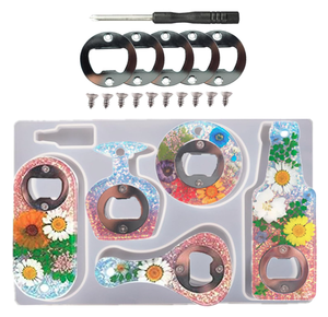Lot en vrac d'ouvre-bouteilles vierges en résine, adaptés pour porte-clés, accessoires de bar DIY, bouchons de bière plats, cadeaux de fête - Product Image 1