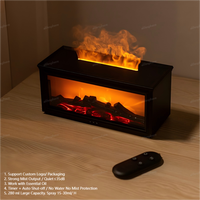 Diffuseur d'huiles essentielles pour cheminée 280ML, diffuseur de parfum d'ambiance avec télécommande LED, humidificateur d'air à effet flamme, brumisateur