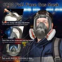 Masque à gaz tactique anti-ABEK, respirateur intégral en silicone avec filtre, anti-poussière toxique et anti-gaz nucléaire ABEK