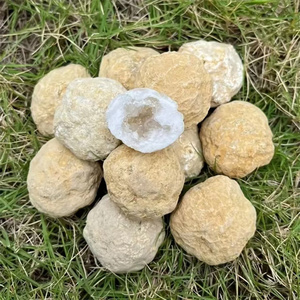 Đá thô tự nhiên Agate trắng dạng Geode, đá quý thô bán buôn - Product Image 5