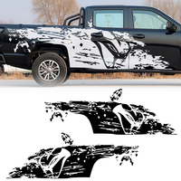 Autocollant de carrosserie de camionnette anti-rayures noir à motif animalier, taille personnalisée, 2 pièces, film vinyle pour voiture tout-terrain, garantie 1 an