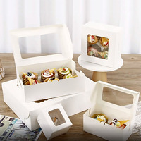 Boîte à gâteau à tasse unique personnalisée, boîte à cupcake à 1 2 4 6 12 trous avec fenêtre (y compris le plateau intérieur), vente en gros