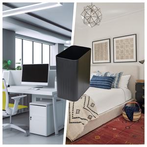 ตะกร้าใส่เศษกระดาษทรงสี่เหลี่ยม<span class=keywords><strong>8L</strong></span> พร้อมฝาถังขยะสีดำ/ สีขาวด้านถังขยะลายนูนสำหรับสำนักงาน/บ้าน - Product Image 6