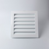 Couvercle d'aération mural en alliage d'aluminium Grille d'aération carrée et étanche HVAC Persiennes par gravité personnalisées de couleur blanche pour l'intérieur