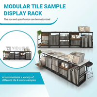 Présentoir modulaire personnalisé pour carreaux, îlot de sol en métal, support d'échantillons, système de rangement pour salle d'exposition, présentoir pour céramique, marbre et pierre