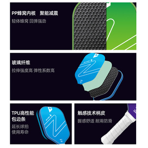 Juego de palas de pickleball Heli Sport, raqueta de fibra de vidrio de 16 mm con pelotas y bolsa de transporte para entrenamiento y entretenimiento - Product Image 2