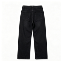 Jean large délavé brodé sur mesure pour homme, taille mi-haute, coupe droite ample, en denim vintage écologique, style minimaliste urbain