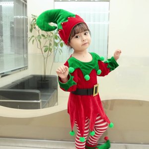 Disfraz de Elfo de Manga Larga para Niñas, Disfraz de HESPER para Fiestas Infantiles de Navidad - Product Image 1