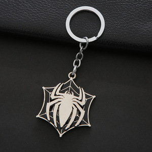 QY Spider Man Zinc Alloy Metal Key Chain 3D Enamel <b>Keyring</b> Rotatable Pendant <b>Light</b> Weight Gift - Product Image 3