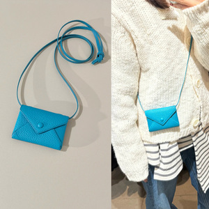 Mini envelope crossbody bag, simple leather neck bag, versatile waist bag/coin <b>purse</b>, available in multiple colors. - Product Image 3