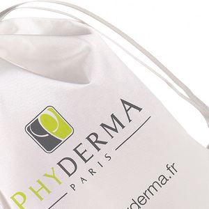 Bolsa de Cosméticos Grande Personalizada de Satén Blanco con Cordón de Seda - Product Image 2