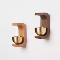 Cloche de méditation artisanale en bois avec carillon en laiton, décoration de pleine conscience en bois naturel pour la maison et l'espace de yoga