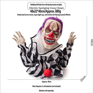 Decorazione di Halloween: Clown Oscillante a Mezzo Busto, Teschio, Zucca, Fantasma Mangiapersona con Sensore Elettrico, Luminoso e Sonoro per un'Atmosfera Terrificante - Product Image 5