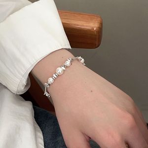 Pulsera de perlas de plata de ley S925 con diseño geométrico para mujer, joyería de regalo - Product Image 2