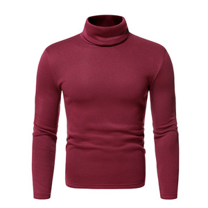 RNSHANGER Homens Gola Alta Pullovers Camisola Outono Cor Sólida Manga Longa Tricô Camisola Fina Casual Magro Camisa De Bottoming Masculino - Product Image 5