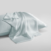 Taie d'oreiller en soie tailles m/22, taie d'oreiller certifié oeko-tex en argent