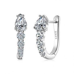 Pendientes de Clip en Forma de Serpiente con Cierre Inglés en Plata 925 con Moissanita Color D VVS1 de Diseño Único Dylam para Mujer - Product Image 1