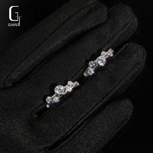 Pendientes de Aro de Moissanita de Fábrica, Plata 925, VVS, Alta Calidad, Pendientes de Moissanita para Mujer y Hombre, Pasan el Test de Diamantes - Product Image 4