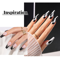 ZRKGEL OEM 15ml Gel Polish Solide Super Noir Blanc à Marque Privée, Peinture à Ongles Française, Gel UV Non Toxique, Tenue Longue Durée 40 Jours