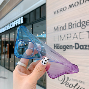 Ốp Điện Thoại iPhone 12 Pro Max, Ốp Viền Trong Suốt, Mỏng, Hai Màu Chuyển Sắc, Chống Sốc, Chất Liệu TPU Mềm - Product Image 5