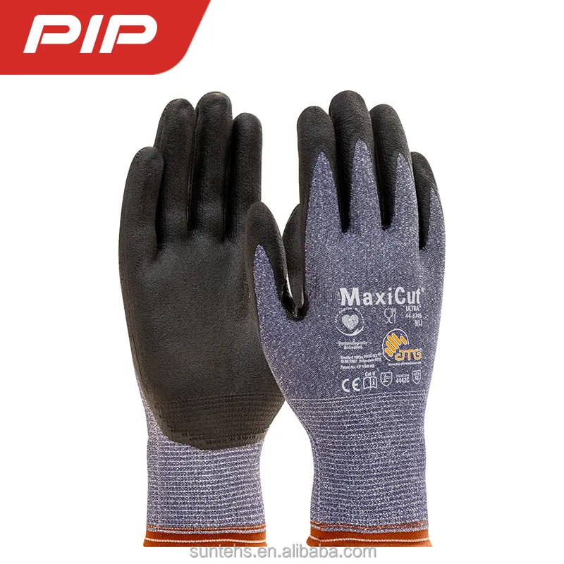 44-3745 Высокопроизводительные устойчивые к порекам черные нитриловые микропоролоновые перчатки с покрытием прецизионные защитные перчатки