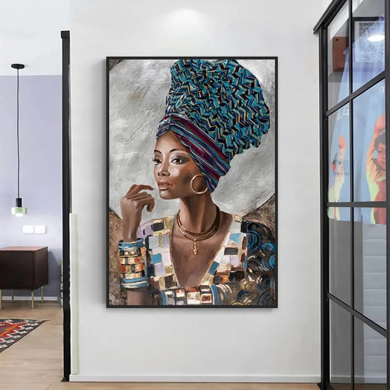 African Black Woman Graffiti Art poster stampe astratta African Girl Canvas Painting decor murale per soggiorno personalizzato