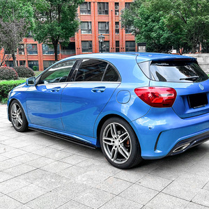 ชุดแต่งสเกิร์ตข้าง Amp-Z สำหรับ Mercedes-Benz A-Class Cla-Class W176 C117 สีดำเปียโนลายคาร์บอนไฟเบอร์ ชุดแต่งด้านหลัง - Product Image 1