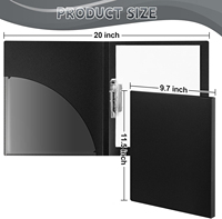 Carpeta con Clip Metálico Flexible y Cubierta de Polipropileno, sin Perforaciones, con Anillas A4 y Bolsillo, para Trabajo y Escuela