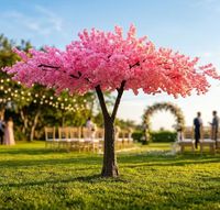 Kommerzieller Weißer Kirschblütenbaum - Umweltfreundlicher Baum mit LED-Lichtern, Schmetterlingen & Vögeln für Einkaufszentren und Hoteldekoration