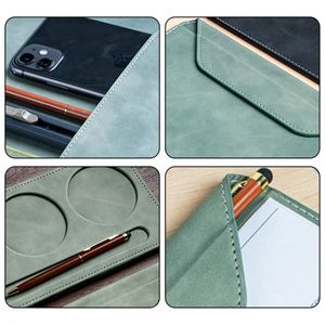Porte-documents de luxe A4 en cuir PU avec pochette magnétique pour téléphone et porte-stylo, organiseur de documents minimaliste pour réunions de bureau - Product Image 2