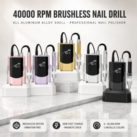 Perceuse à ongles professionnelle sans fil et sans balais 40000 tr/min en aluminium rechargeable avec clip ceinture, personnalisation OEM ODM du logo