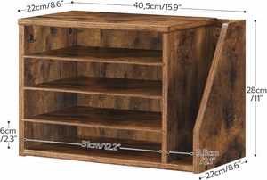 Armoire de rangement de bureau en bois brun personnalisée, 3 compartiments réglables pour bureaux, salles de bain, cuisines, salons - Moderne - Product Image 6