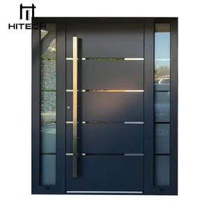 Hitech-puerta pivotante de entrada principal, puerta delantera moderna de aluminio para exterior, para casa