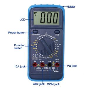 Multimètre numérique MY60(CE) - Multimètre de base, mesureur de courant et de tension, testeur multifonctionnel. - Product Image 2