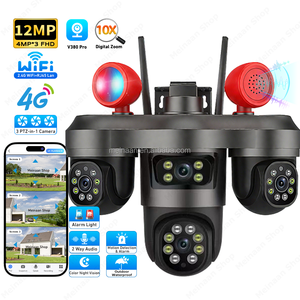 OEM 12MP 6K 3 ống kính 3 ống kính PTZ nhà ngoài trời không thấm nước không dây wifi 4 gam Sim Card mạng IP PTZ CCTV V380 Pro Camera An Ninh - Product Image 1