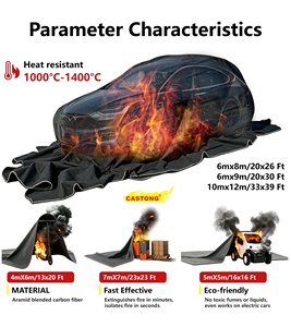 Couverture anti-<span class=keywords><strong>feu</strong></span> pour véhicules électriques en Kevlar Para-Aramide, couverture anti-<span class=keywords><strong>feu</strong></span> de qualité supérieure, résistante à la chaleur et à l'eau, pour les incendies de batteries au lithium, légère - Product Image 4
