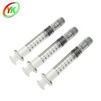 Seringue distributrice en verre OEM de 2,25 ml avec piston en plastique, récipient hermétique Luer Lock pour liquides visqueux