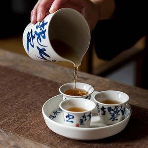 Guanlan Ceramic Fair Cup Porcelain Handwritten Poetry Kung Fu <b>Tea</b> <b>Set</b> Part Dehua County Cylinder Shape Without Lid - Product Image 3