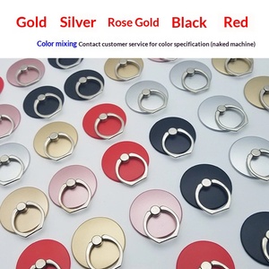 Support de téléphone portable en plastique avec anneau de maintien et béquille, motifs Chat, Ours, Trèfle, formes carrée, ronde, ovale - Product Image 6