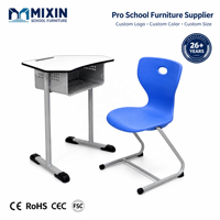 Table et chaise d'étude pour collégiens, ensemble scolaire pour salle de classe, table individuelle pour l'apprentissage, l'écriture et la lecture