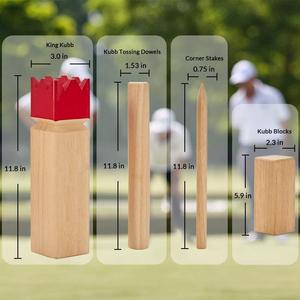 Jeu de Kubb Viking Chess pour l'extérieur avec étui de transport, jeu de lancer sur pelouse en <span class=keywords><strong>bois</strong></span> de caoutchouc pour la famille, les adolescents et les adultes - Product Image 2