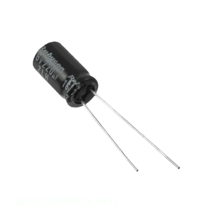 Condensador Original CAP ALUM 220UF 20% 16V RADIAL TH 16ZLH220MEFC6.3X11 de Orificio Pasante 220 uF - Product Image 1