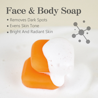 Savon Personnalisé Visage et Corps à l'Acide Kojique, Feuilles de Savon Éclaircissantes pour les Taches Brunes, Vitamine C et Niacinamide