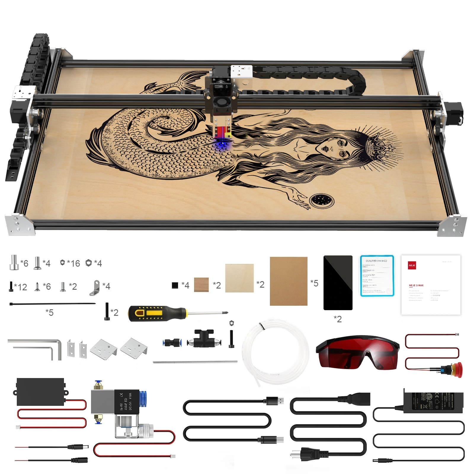 2022新しいNEJE3 Max A40640 80w 810*460 mm大型デュアル