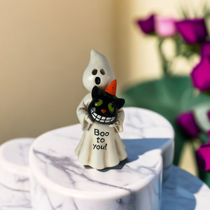 Décoration de jardin d'extérieur en résine en forme de fantôme d'Halloween, 16,5 cm, avec éclairage LED - Product Image 4
