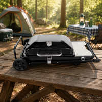 Perlengkapan Panggangan BBQ Portabel untuk Dapur Luar Ruangan, Camping, dan Gas dengan Panci Panggang