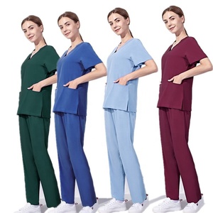 Conjunto <span class=keywords><strong>de</strong></span> uniforme médico quirúrgico con logo oem para mujer, pantalón con cuello en V y estampado <span class=keywords><strong>de</strong></span> enfermera, venta al por mayor - Product Image 1